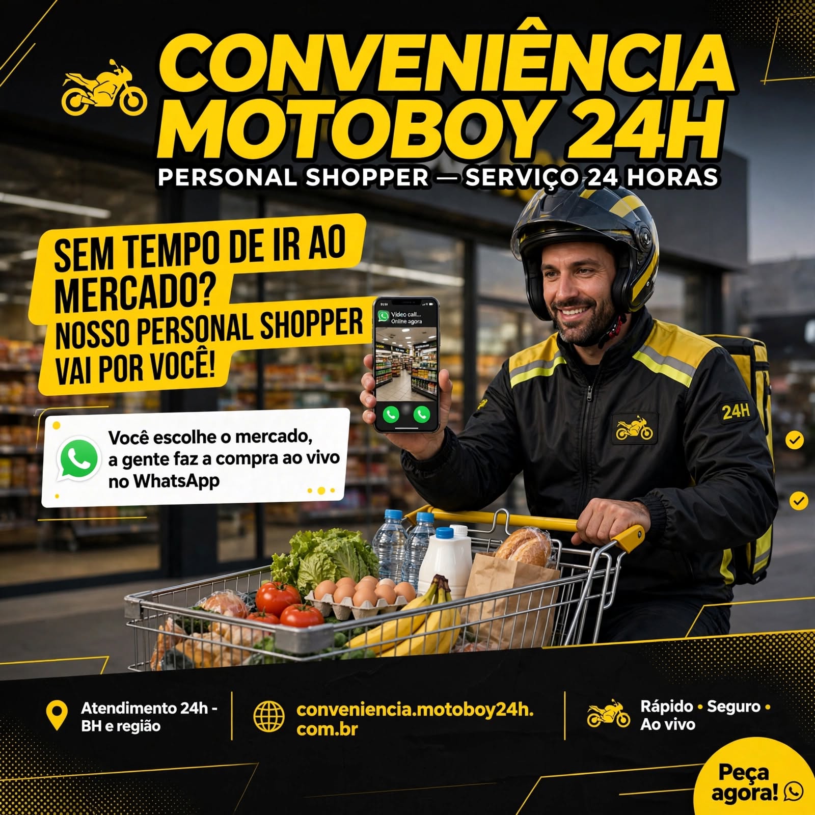 Motoboy  24  horas Belo Horizonte - Conveniência Personal Shopper